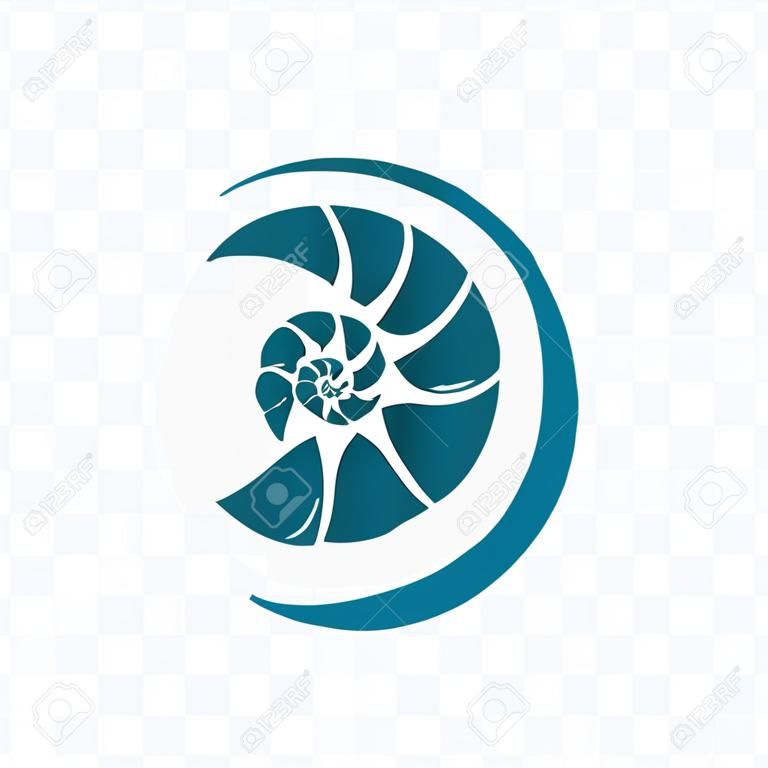 nautilus shell vector pictogram geïsoleerd op transparante achtergrond, nautilus shell logo concept