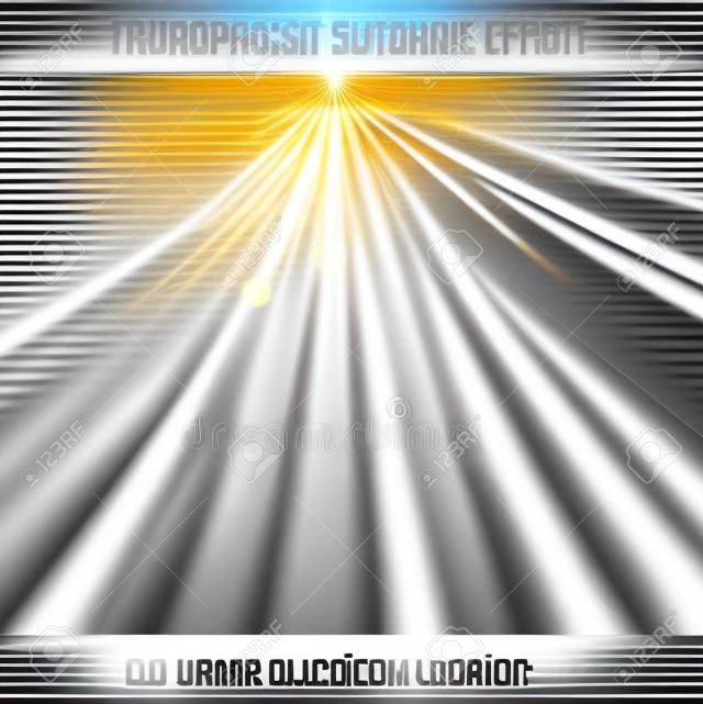Sunshine effect over transparent background. Sunlight background. Vector illustration with sunshine.