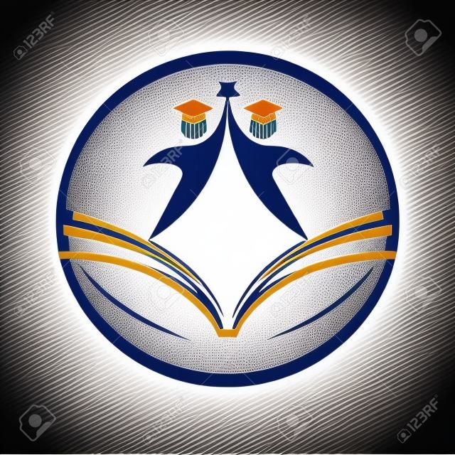 Edukacja wektor logo szkoły godło projekt reprezentuje koncepcję.