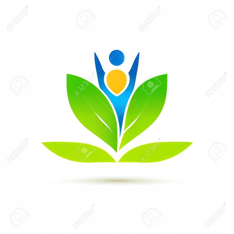 Wellness logo vector design represents health care, peacefulness and power.