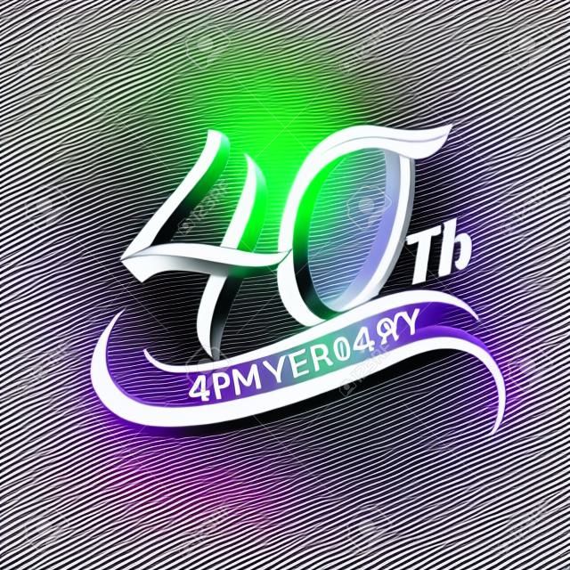 Conception colorée de logotype de célébration du 40e anniversaire. Logo d'anniversaire sur fond blanc.