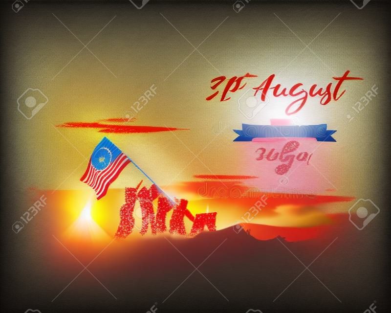 Ilustracja wektorowa na szczęśliwy dzień niepodległości-malezja-31 sierpnia