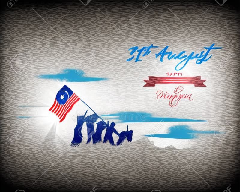 ilustración vectorial para feliz día de la independencia-Malasia-31 de agosto