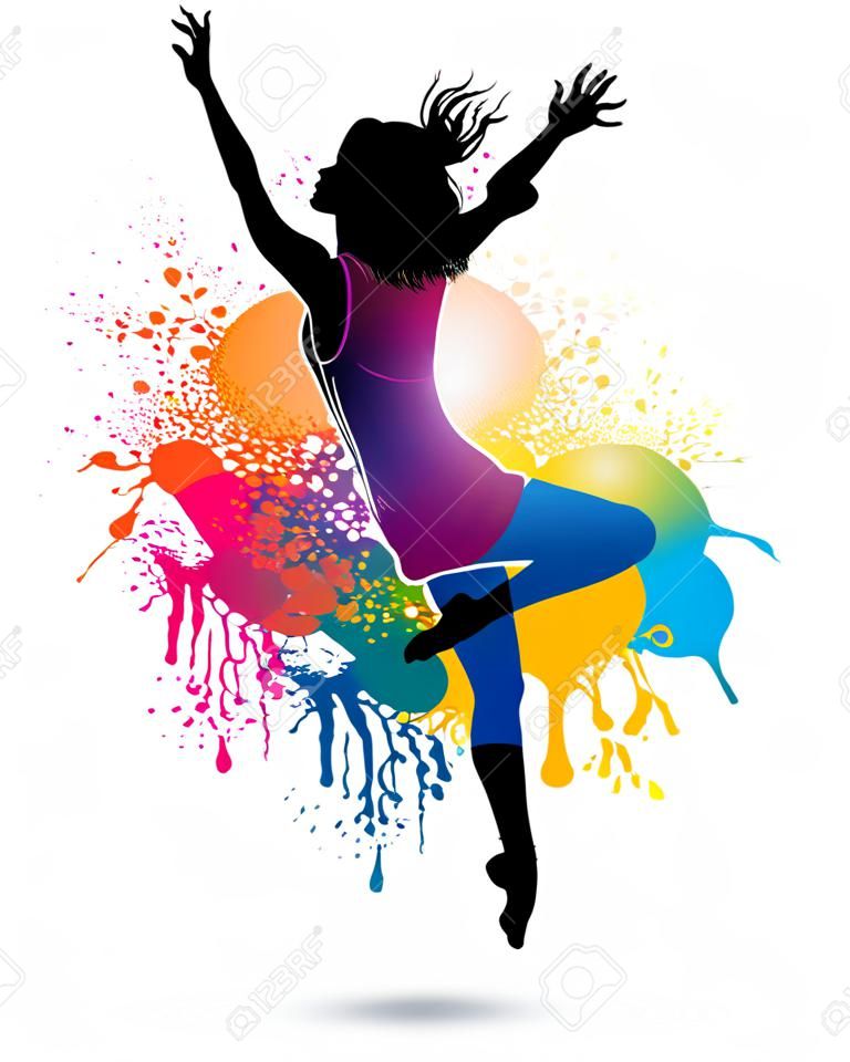 Dancing Woman  Colorful dancing concept 1  