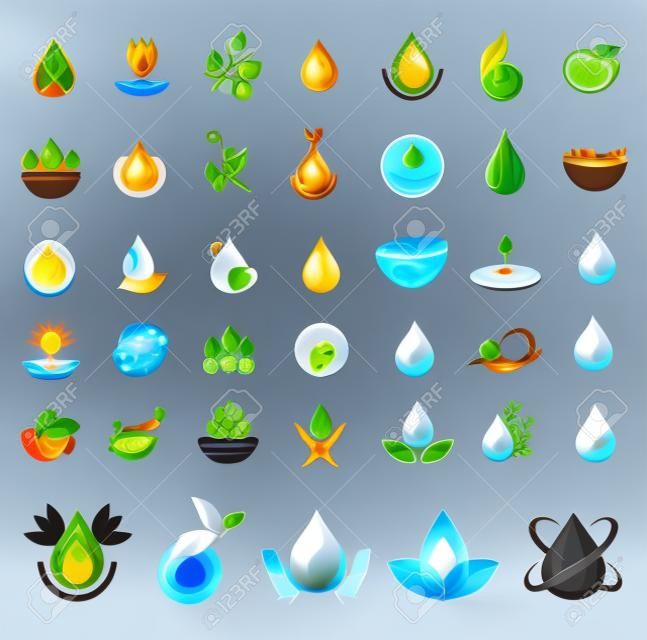 Conjunto de ícones de água de vetor
