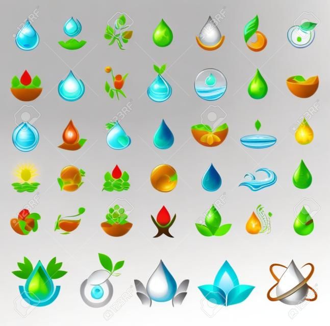 Conjunto de ícones de água de vetor