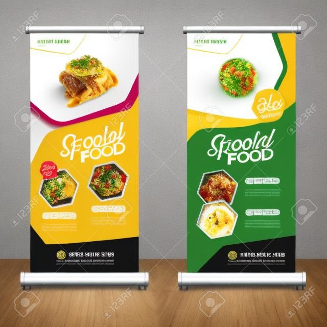 Comida e restaurante arregaçar modelo de design de banner