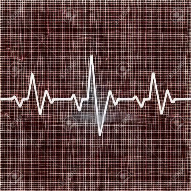 Linha Heartbeat. Fundo sem emenda. Ilustração vetorial do ritmo cardíaco vermelho ekg. Padrão ou ícone do cardiograma do pulso