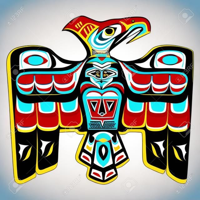 Tradycyjny wektor orła thunderbird. Native american symbol.