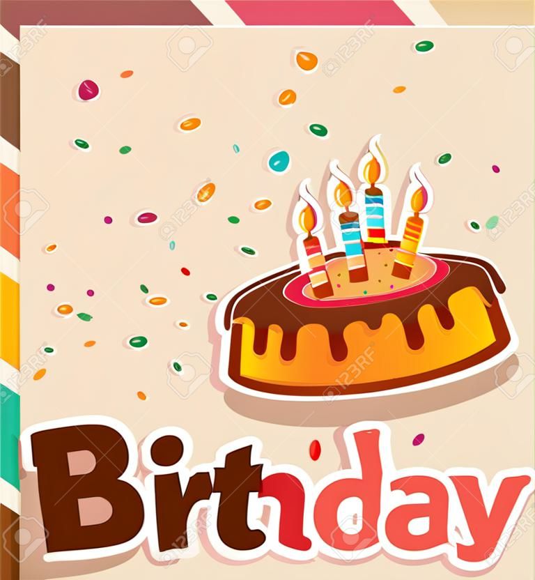 Happy birthday greeting card template vector illustration