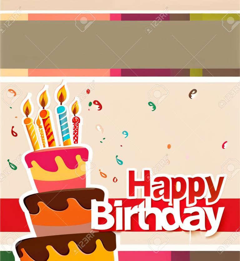 Happy birthday greeting card template vector illustration