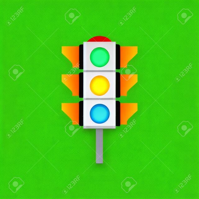 Traffico icona luce vettore. illustrazione bianco isolato su sfondo verde per la progettazione grafica e web.