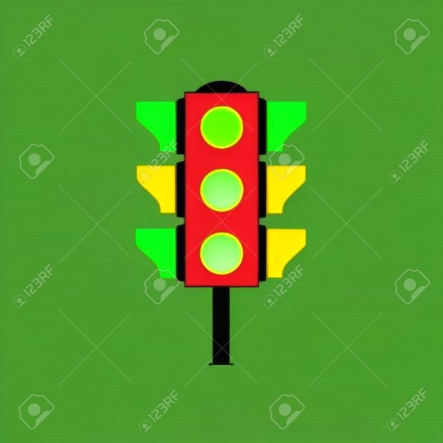 Traffico icona luce vettore. illustrazione bianco isolato su sfondo verde per la progettazione grafica e web.