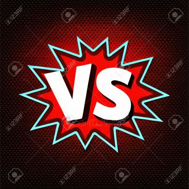 Vector illustration of VS as versus letters in comic style.