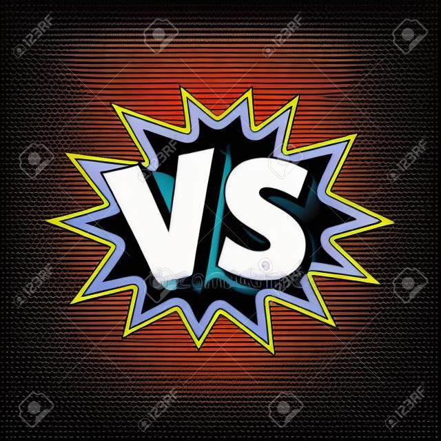 Vector illustration of VS as versus letters in comic style.