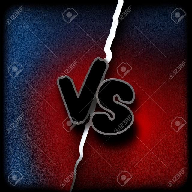 Versus sign gradient style with crack isolated on transparent background for battle, sport, competition, contest, match game, announcement of two fighters. VS icon. Vector