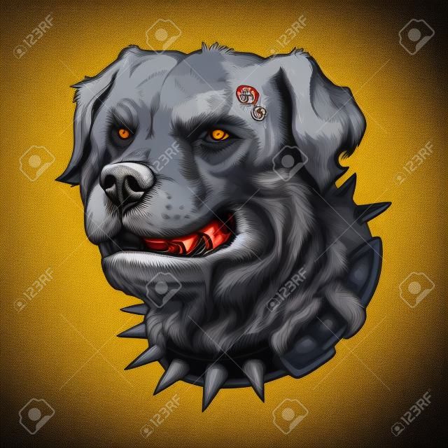 ilustracja złego wściekłego psa