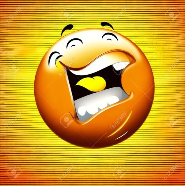 Smiley Emoticons Face Vector - Laughing