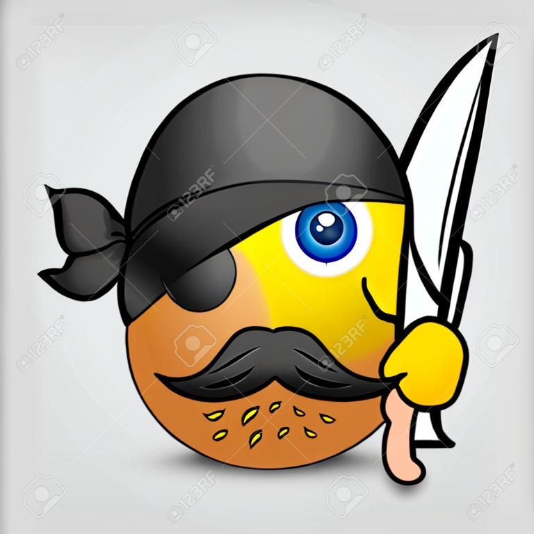 Pirate Captain Smiley Emoji émoticônes