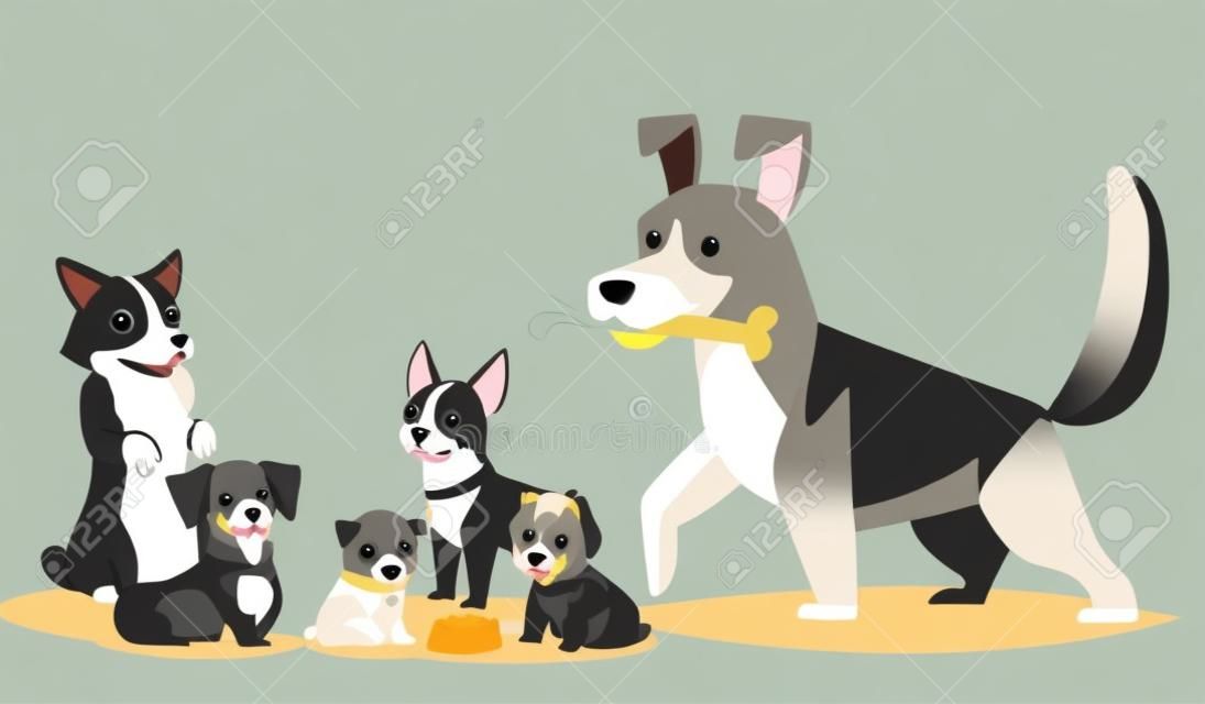 Illustrazione vettoriale di cucciolo Pedigree terrier canine adorabile animale.