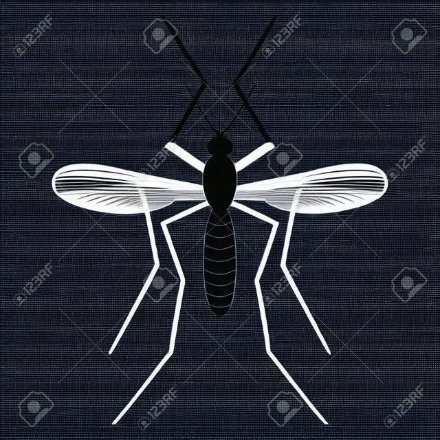 Imagem vetorial de uma silhueta de mosquito em um fundo branco