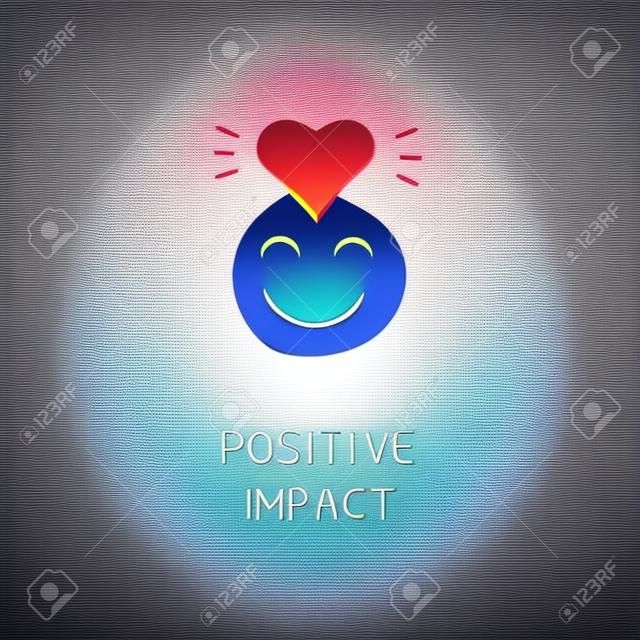 POSITIVE IMPACT icon in vector. Logotype - Doodle