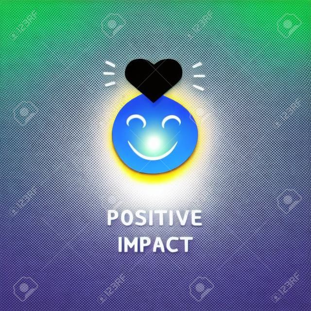 POSITIVE IMPACT icon in vector. Logotype - Doodle