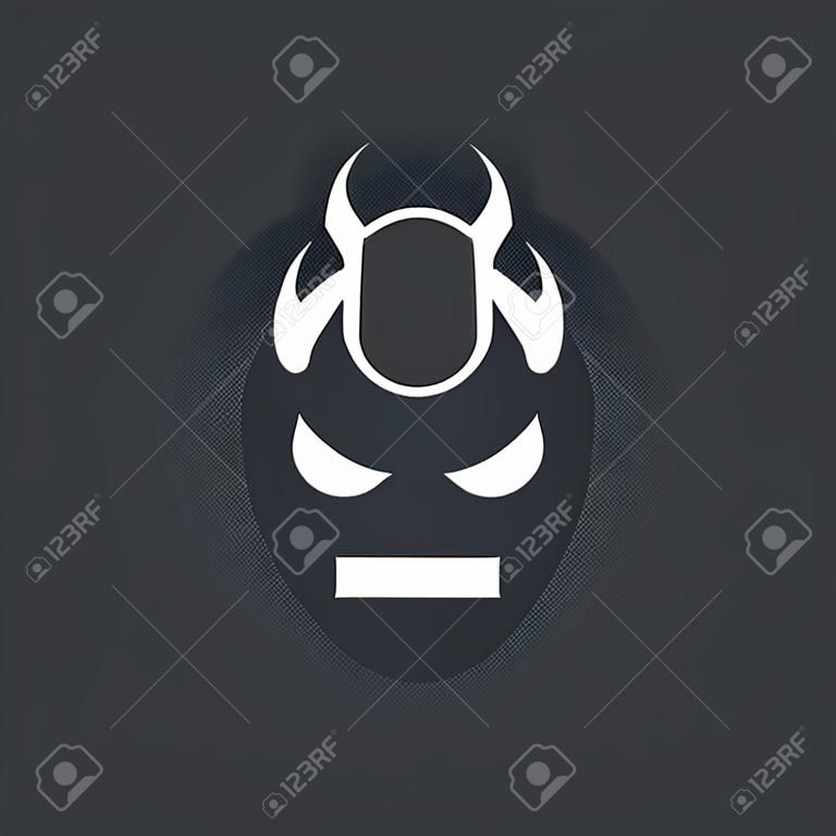 Duivel masker pictogram vector geïsoleerd op witte achtergrond voor uw web en mobiele app ontwerp, Duivel masker logo concept