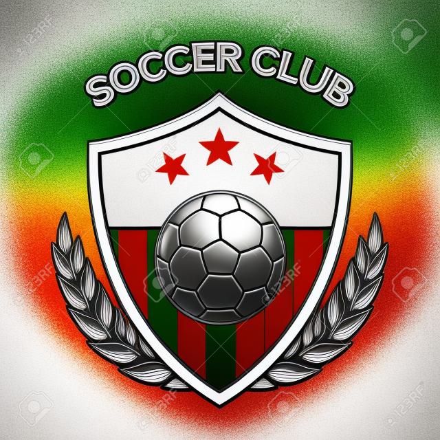 Wektor piłkarski godło klubu lub logo drużyny piłkarskiej samodzielnie na białym tle