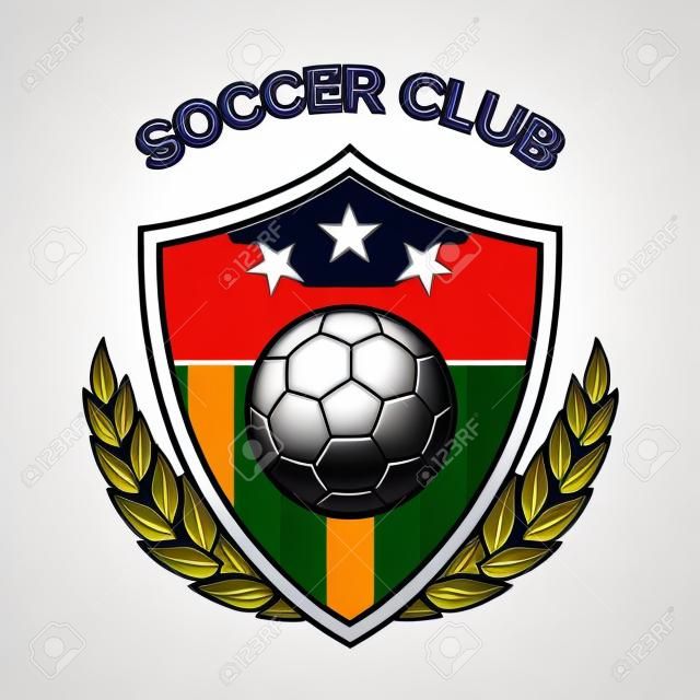 Вектор футбольного клуба эмблема или футбол спортивная команда логотип на белом фоне