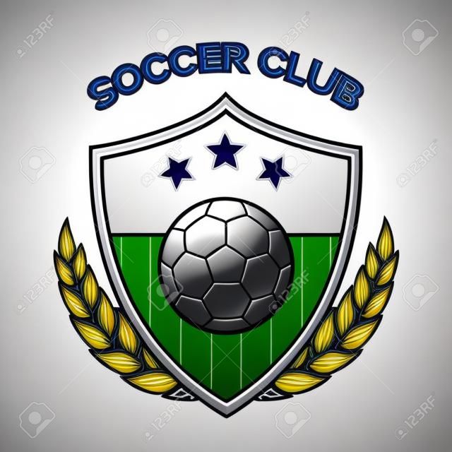 Vector soccer club emblem or football sports team logo isolated on white background