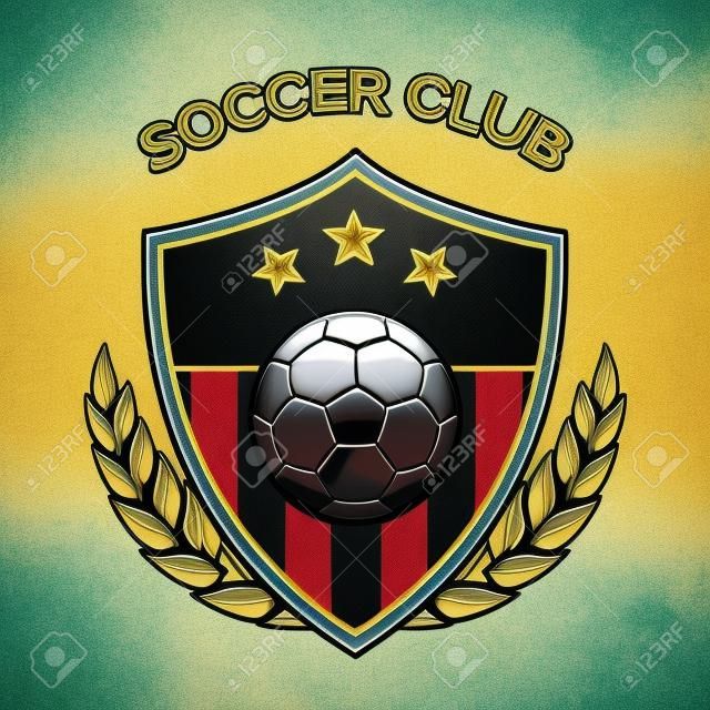 Vector voetbal club embleem of voetbal sport team logo geïsoleerd op witte achtergrond