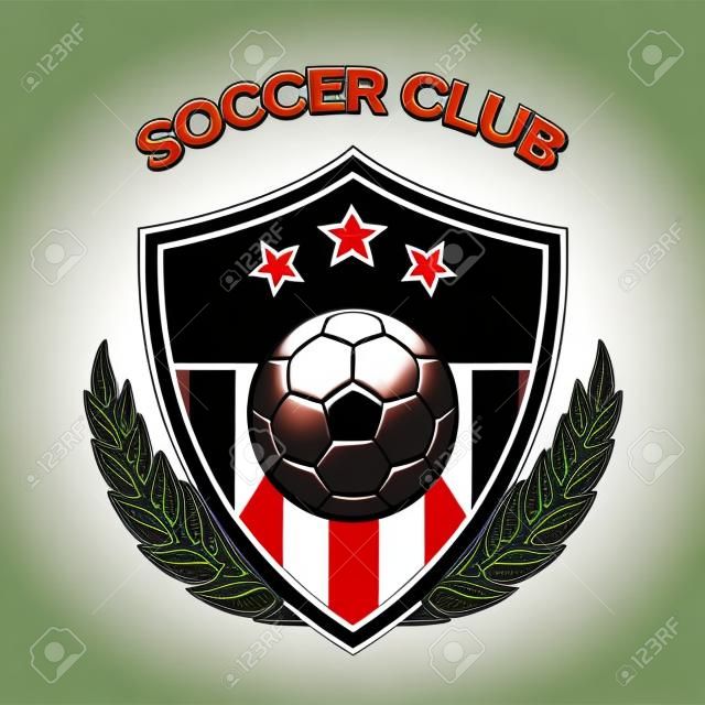 Emblema do clube de futebol do vetor ou logotipo da equipe de esportes de futebol isolado no fundo branco