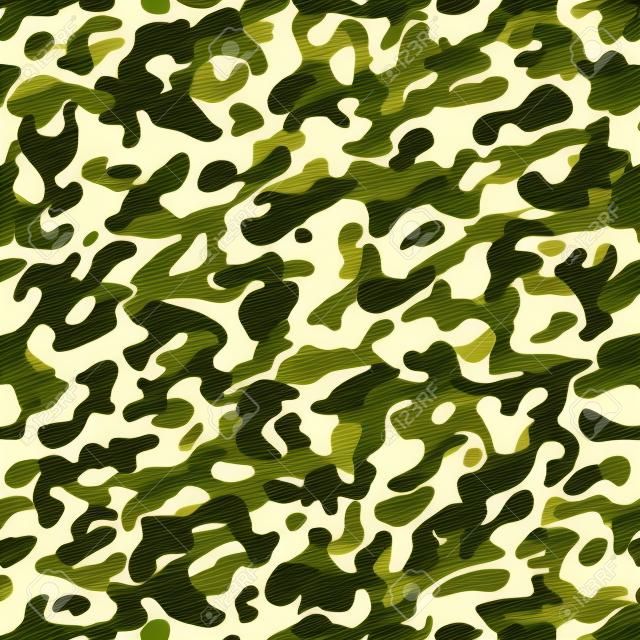 Camouflage naadloze patroon. Jagen of soldaat camo herhalen doek vector textuur met donkerbruine en groene khaki kleuren
