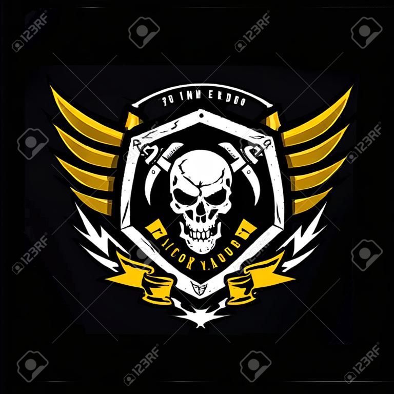 crest logo,victory logo,Skull logo,tattoo vector,vector logo template
