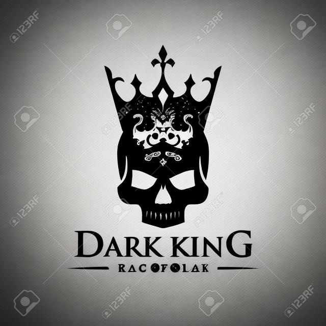 黑色骷髅图案的纹身矢量logo模板