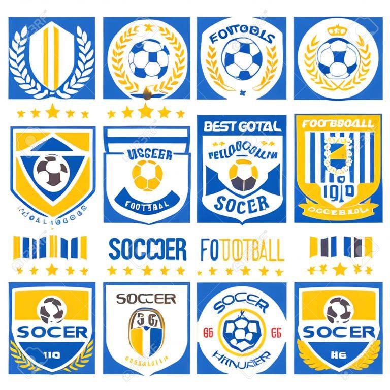 Coleção de logotipo de futebol e futebol