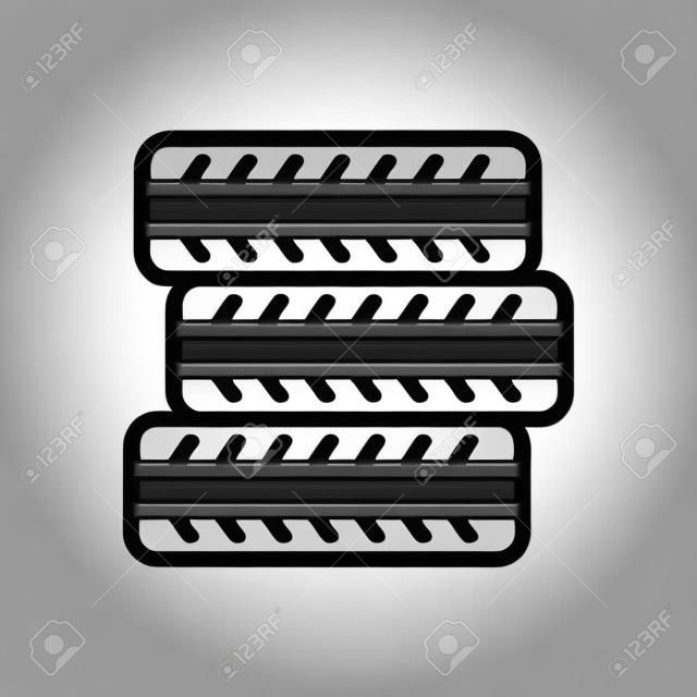 a stack of tires icon vector. a stack of tires sign. isolated contour symbol illustration