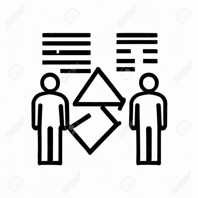 exchange skills pr line icon vector. exchange skills pr sign. isolated contour symbol black illustration