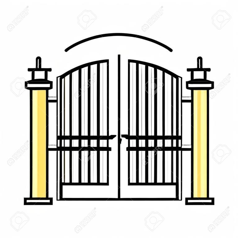 automatic gate color icon vector. automatic gate sign. isolated symbol illustration