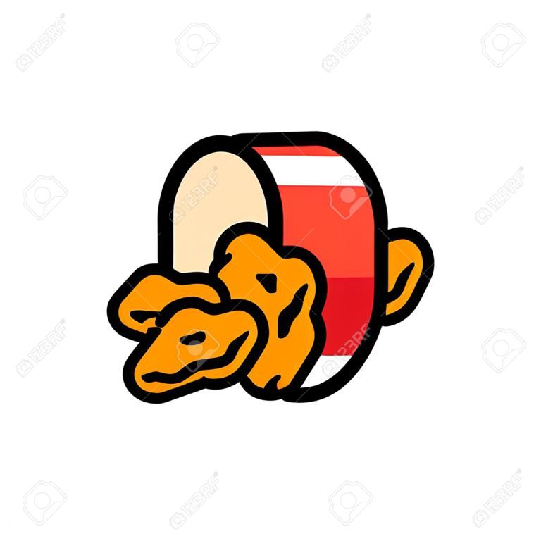 chicken fast food crispy color icon vector. chicken fast food crispy sign. isolated symbol illustration