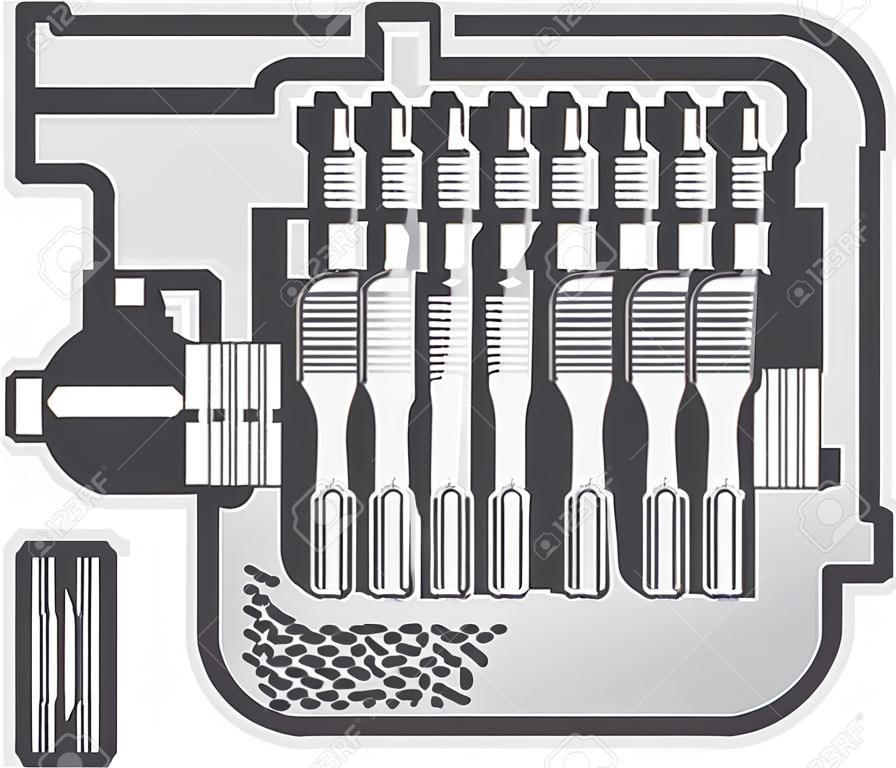 Illustrazione vettoriale del motore illustrazione file clip-art