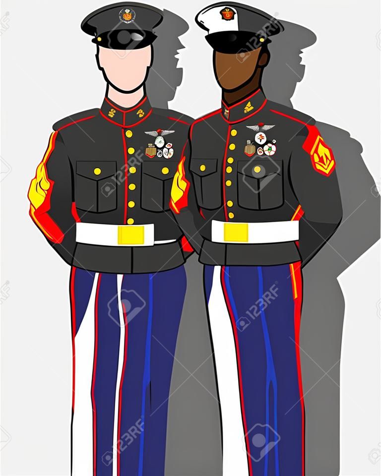 US marine vector illustration clip-art image