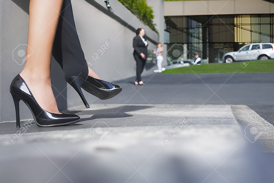 modern business woman working outdoor, business concept