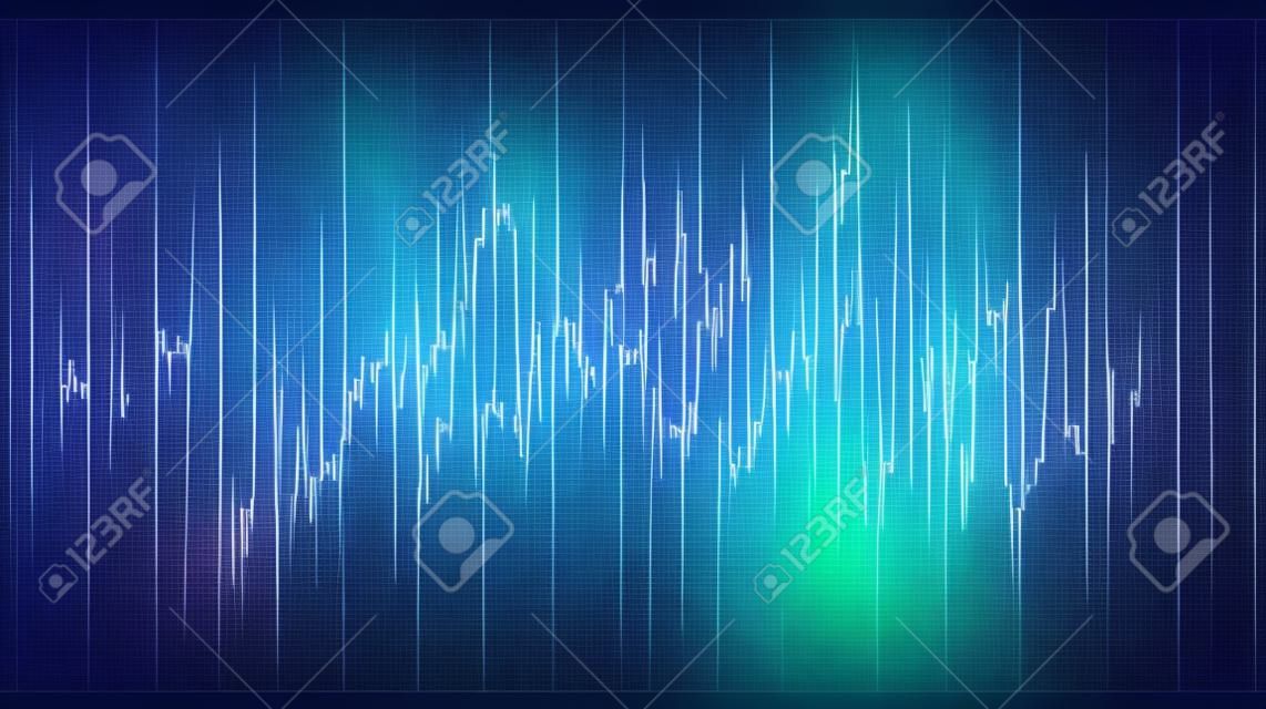 Vector Techno-Hintergrund mit Vibrationsgeräusch. Resonanz. Impuls. Kardiogramm
