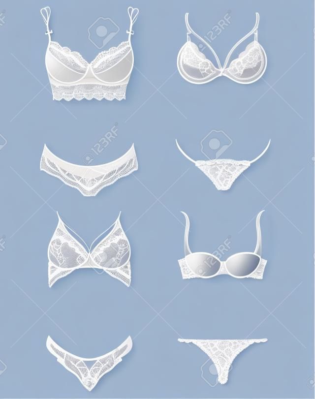 Set with lace womens underwear. Vector element for your creativity