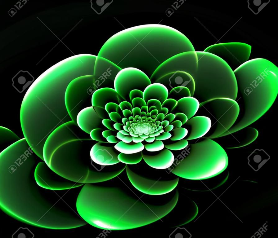 Fractal flower in green