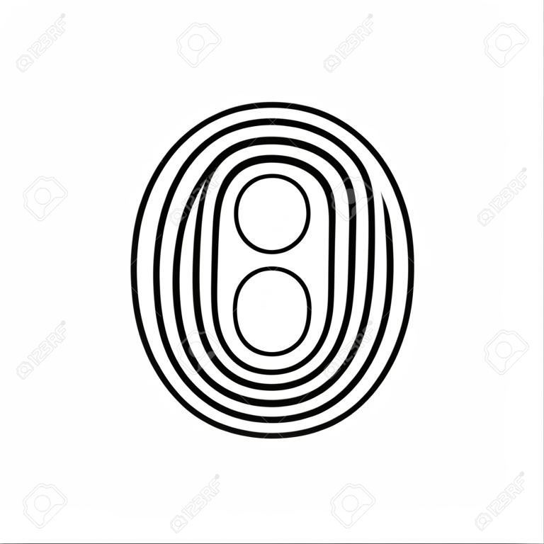 Linear modern logo of the numeral 8. Number in form of line stripe. Alphabet number character and number linear abstract design. logo, corporate identity, app, creative poster and more.