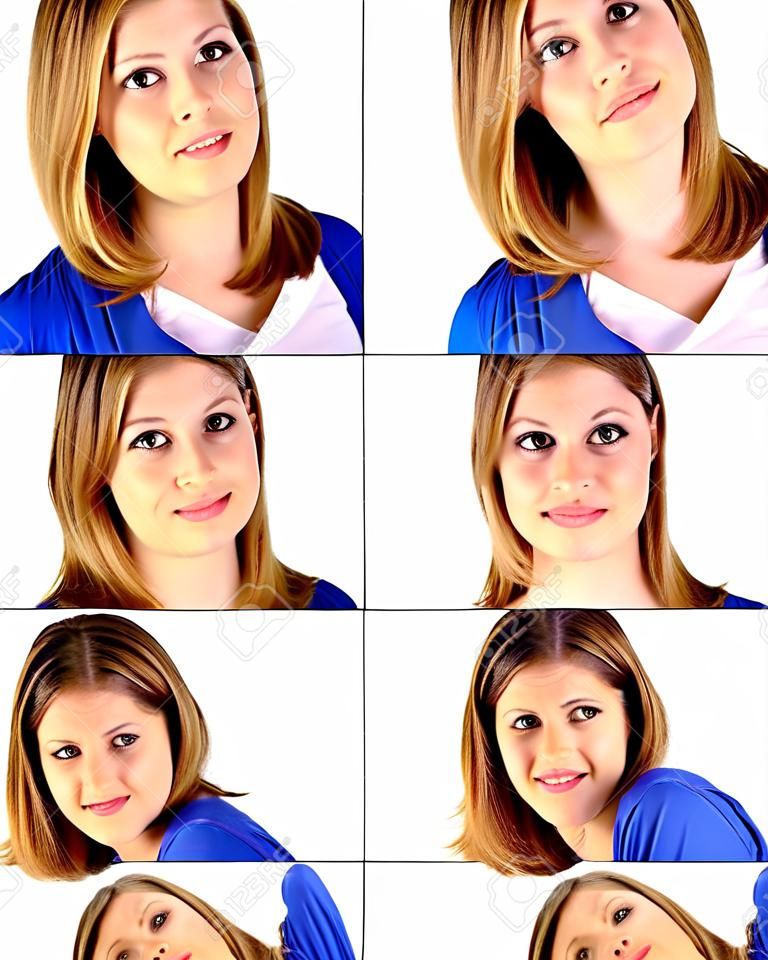 jeune femme faisant des expressions faciales