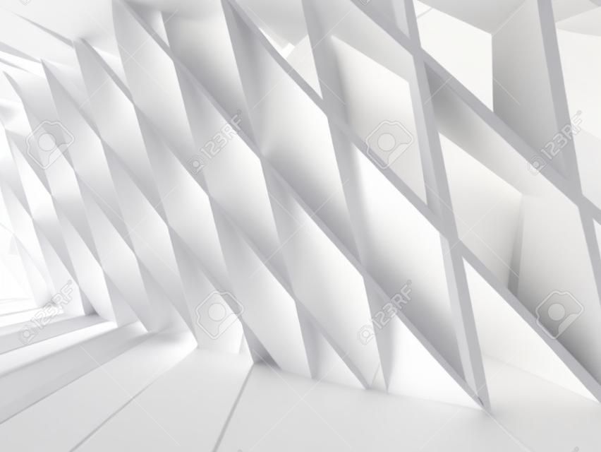 Abstract White Architecture Geometric Background. 3d render illustration
